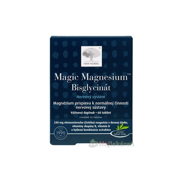 NEW NORDIC Magic Magnesium Bisglycinát 60 tabliet