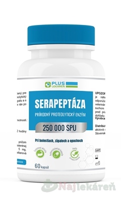 Plus Lekáreň Serapeptáza 250 000 SPU 60 kapsúl
