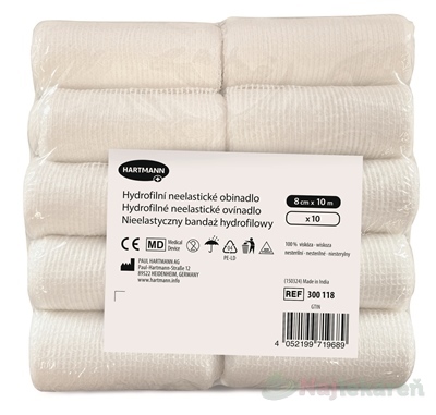 Ovínadlo hydrofilné neelastické nesterilné 8cmx10m 10ks