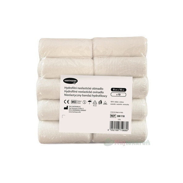 Ovínadlo hydrofilné neelastické nesterilné 8cmx10m 10ks