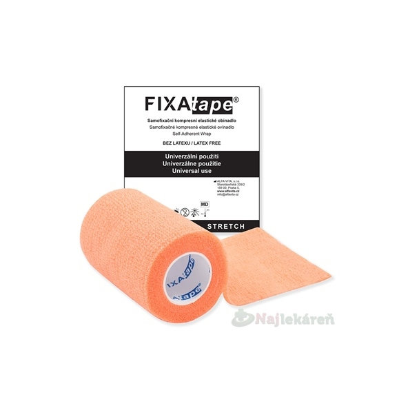 FIXAtape STRETCH Samofixačné ovínadlo oranžové 7,5cm x 450cm 1 ks