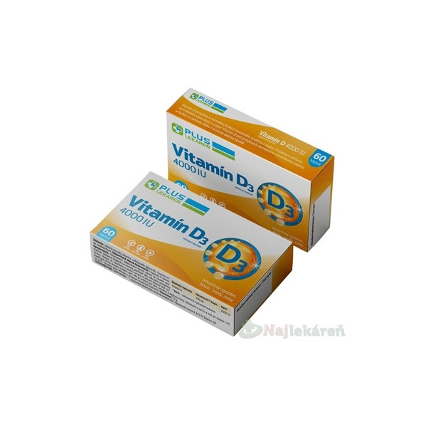 Plus Lekáreň Vitamín D3 4000 IU 60 kapsúl