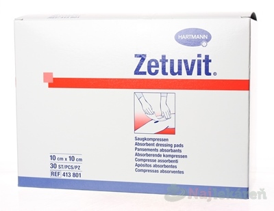 ZETUVIT kompres nasiakavý nesterilný 10x10 cm 30 ks kúpite na Najlekaren.eu