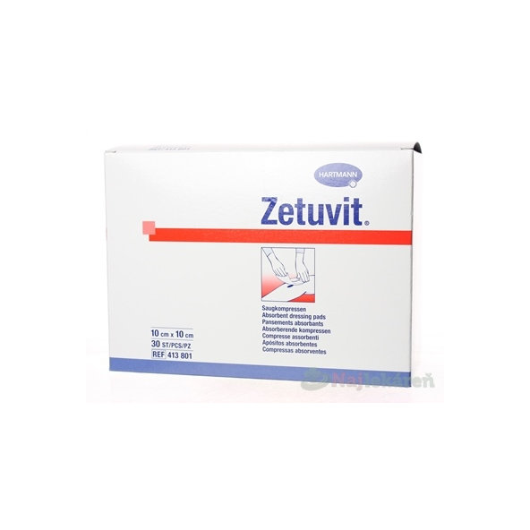 ZETUVIT kompres nasiakavý nesterilný 10x10 cm 30 ks