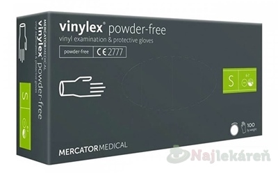 MERCATOR Vinylové rukavice S transparentné nesterilné 100 ks