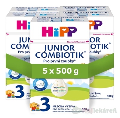 HiPP 3 JUNIOR COMBIOTIK mliečna výživa pre batoľatá 12m+ 5x500 g kúpite na Najlekaren.eu