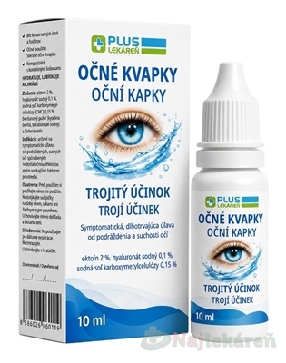Plus Lekáreň Očné Kvapky trojitý účinok 10 ml