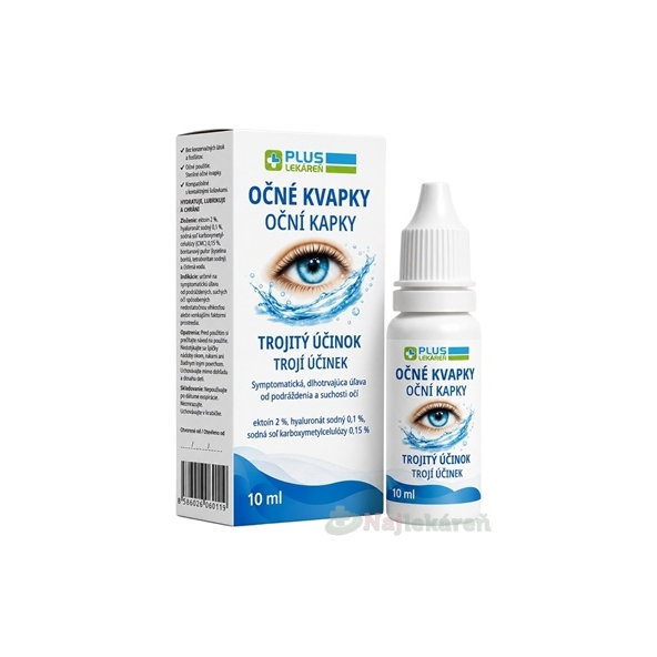 Plus Lekáreň Očné Kvapky trojitý účinok 10 ml