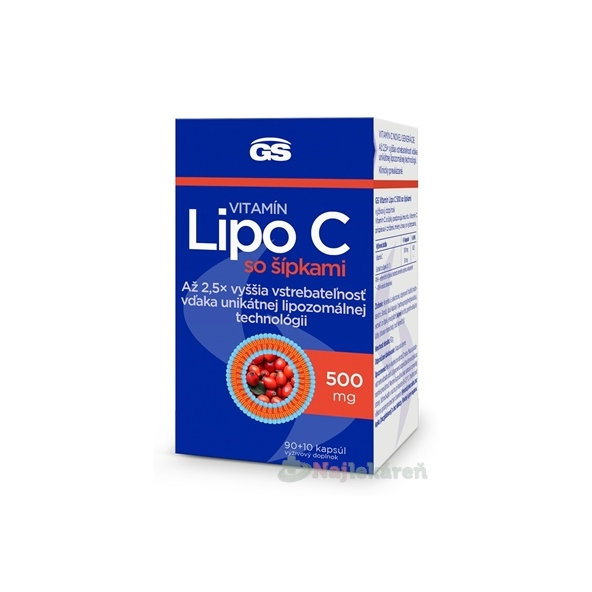 GS Vitamín Lipo C 500 mg so šípkami 90+10 kapsúl