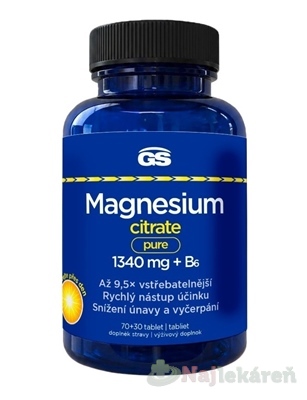 GS Magnesium citrate pure 1340 mg + B6 70 + 30 tabliet