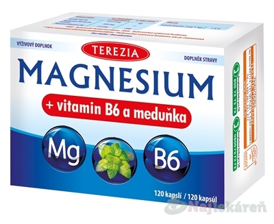 TEREZIA MAGNESIUM + vitamín B6 a medovka 120 kapsúl