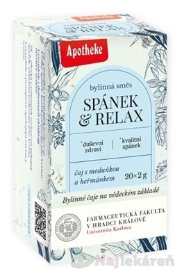 Apotheke Farma Spánok a Relax bylinná zmes 20 vrecúšok