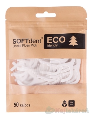 SOFTdent ECO Dentálne špáradlá s niťou 50 ks kúpite na Najlekaren.eu