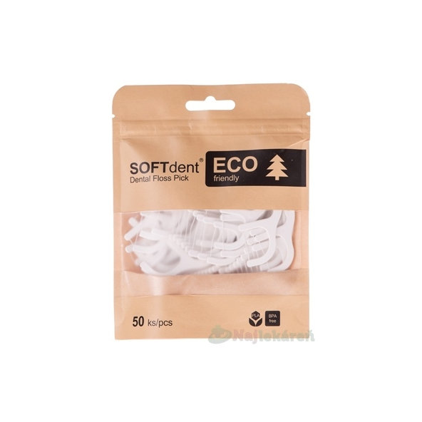 SOFTdent ECO Dentálne špáradlá s niťou 50 ks
