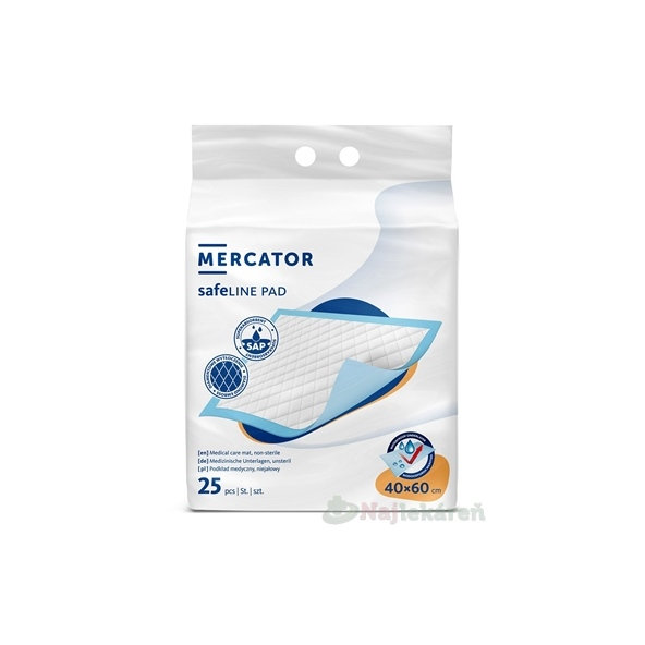 MERCATOR safeLINE PAD Podložka absorpčná 40x60 cm 25 ks