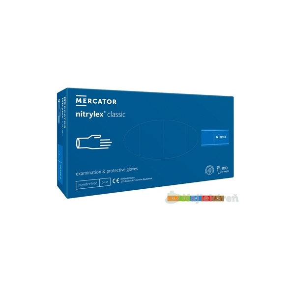 MERCATOR nitrylex classic Nitrilové rukavice modré veľkosť M 100ks