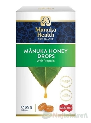 Manuka Health MANUKA HONEY DROPS cmúľacie pastilky propolis 15 ks