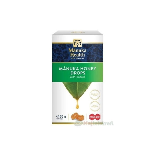 Manuka Health MANUKA HONEY DROPS cmúľacie pastilky propolis 15 ks