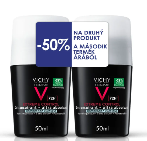 VICHY HOMME 72H Extreme Control 2x50ml