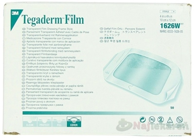 3M Tegaderm Film 1626W transparentné krytie sterilné 10 cm x 12 cm