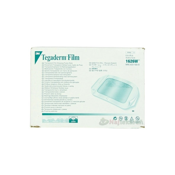 3M Tegaderm Film 1626W transparentné krytie sterilné 10 cm x 12 cm