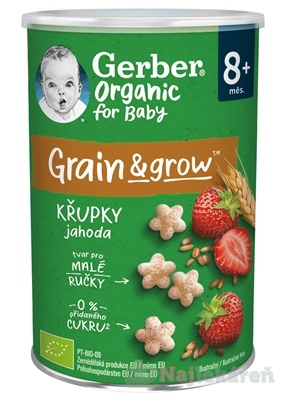 Gerber Organic CHRUMKY Pšeničné jahoda 8m+ 35g kúpite na Najlekaren.eu