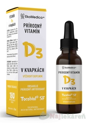 EkoMedica SK Prírodný Vitamín D3 sprej 30 ml kúpite na Najlekaren.eu