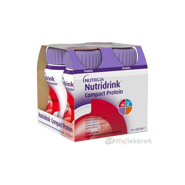 Nutridrink Compact Protein s príchuťou lesného ovocia 4 x 125 ml