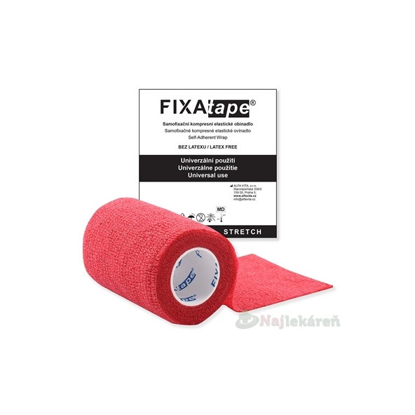 FIXAtape STRETCH Samofixačné ovínadlo červené 7,5cm x 450cm 1 ks