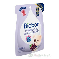Biobor PROBIOTICS želé medvedíky hroznová príchuť 45g