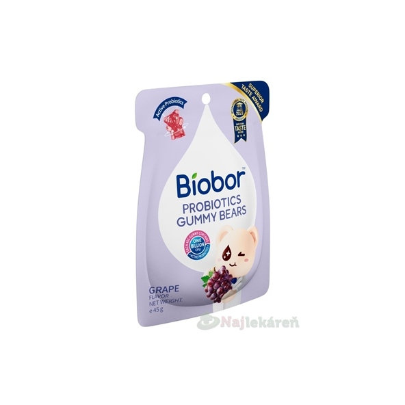 Biobor PROBIOTICS želé medvedíky hroznová príchuť 45g