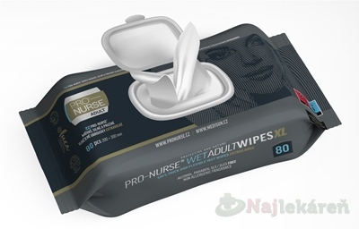 ProNURSE Vlhčené OBRÚSKY XL pre dospelých 20x30 cm 80 ks