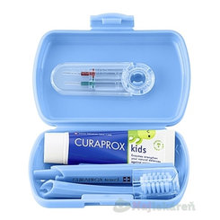 CURAPROX Kids Travel set cestovná sada MODRÁ