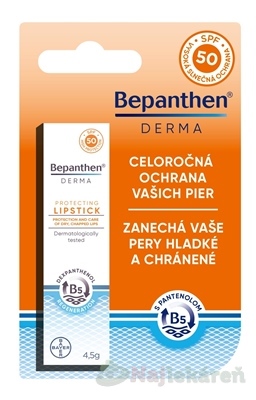 Bepanthen Derma protecting SPF 50 tyčinka na pery 4,5 g kúpite na Najlekaren.eu