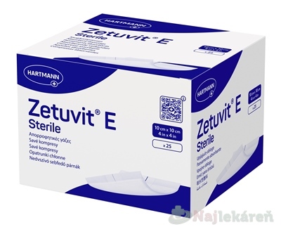 ZETUVIT E Sterile sterilný nasiakavý kompres 10x10 cm 25 ks kúpite na Najlekaren.eu