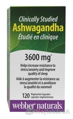 Webber Naturals Ashwagandha 120 kapsúl