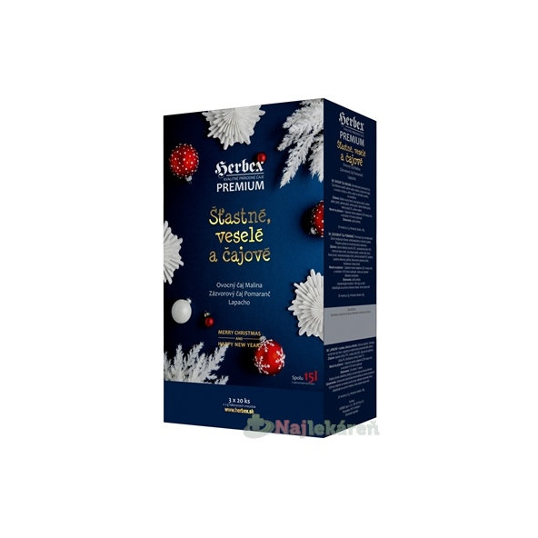 HERBEX Premium Štastné, veselé a čajové čaje (ovocný čaj + zázvorový čaj + lapacho) vrecúška 3x20 ks