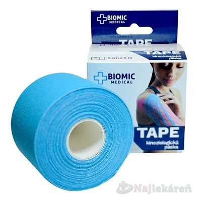 BIOMIC TAPE Kineziologická tejpovacia páska modrá 5 cm x 5 m