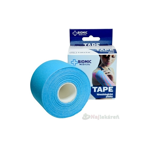 BIOMIC TAPE Kineziologická tejpovacia páska modrá 5 cm x 5 m