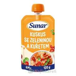 SUNAR príkrm KUSKUS SO ZELENINOU A KURACÍM MÄSOM 6m+ 120g