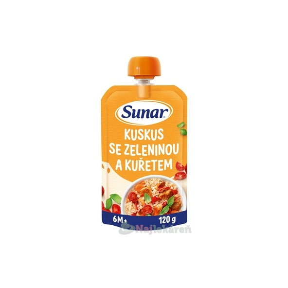SUNAR príkrm KUSKUS SO ZELENINOU A KURACÍM MÄSOM 6m+ 120g