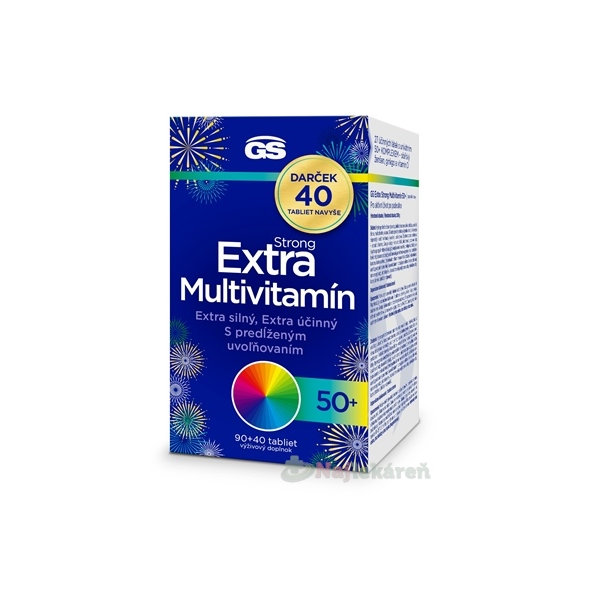 GS Extra Strong Multivitamín 50+ Darček 90 + 40 tabliet navyše