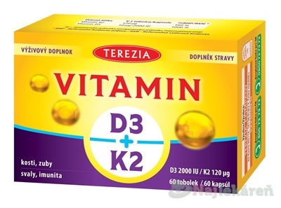 Terezia Vitamín D3 2000 IU + K2 120 mcg 60 kapsúl