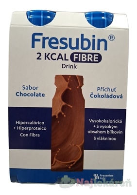 Fresubin 2 KCAL FIBRE DRINK príchuť čokoládová 4x200 ml kúpite na Najlekaren.eu