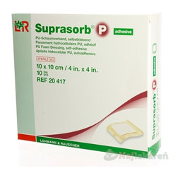SUPRASORB P PU krytie na rany samolepiace 10x10cm 10ks