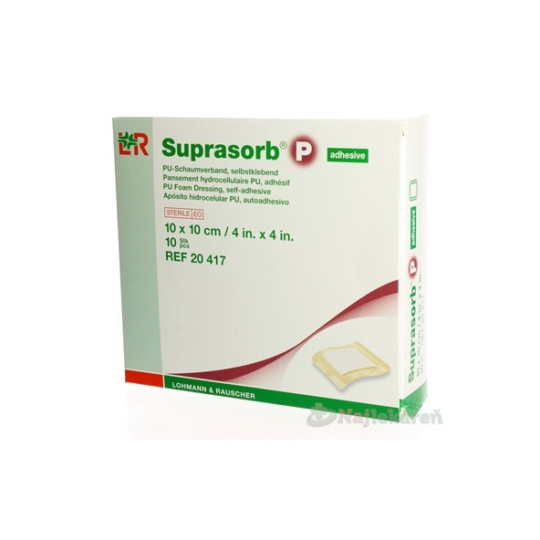 SUPRASORB P PU krytie na rany samolepiace 10x10cm 10ks