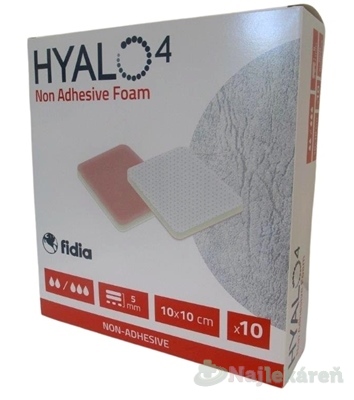 HYALO4 Non-Adhesive Foam 10x10 cm penové krytie na rany 10 ks