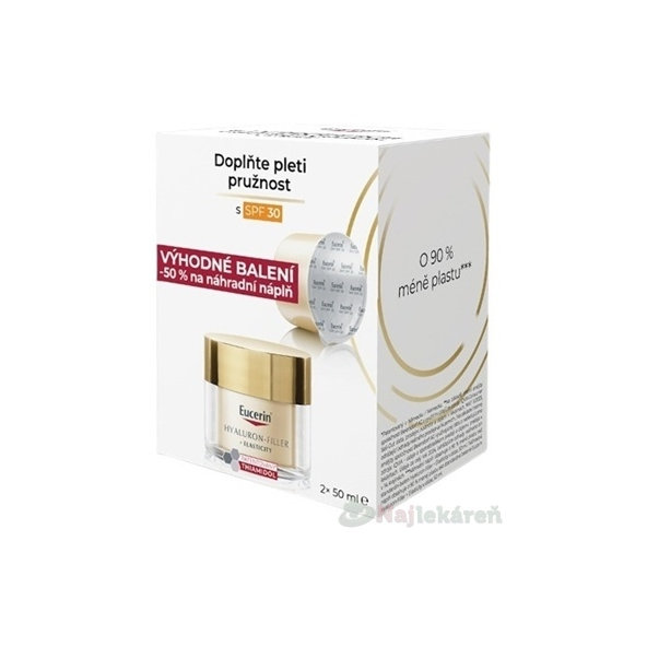 Eucerin HYALURON-FILLER+ELASTICITY Denný krém SPF30 50ml + náhradná náplň