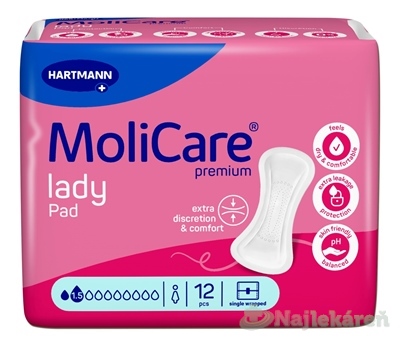 MoliCare Premium lady pad 1,5 kvapky inkontinenčné vložky 12 ks