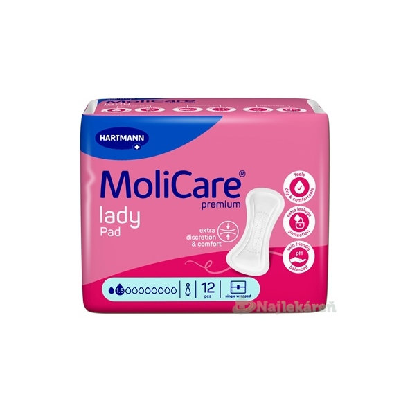 MoliCare Premium lady pad 1,5 kvapky inkontinenčné vložky 12 ks